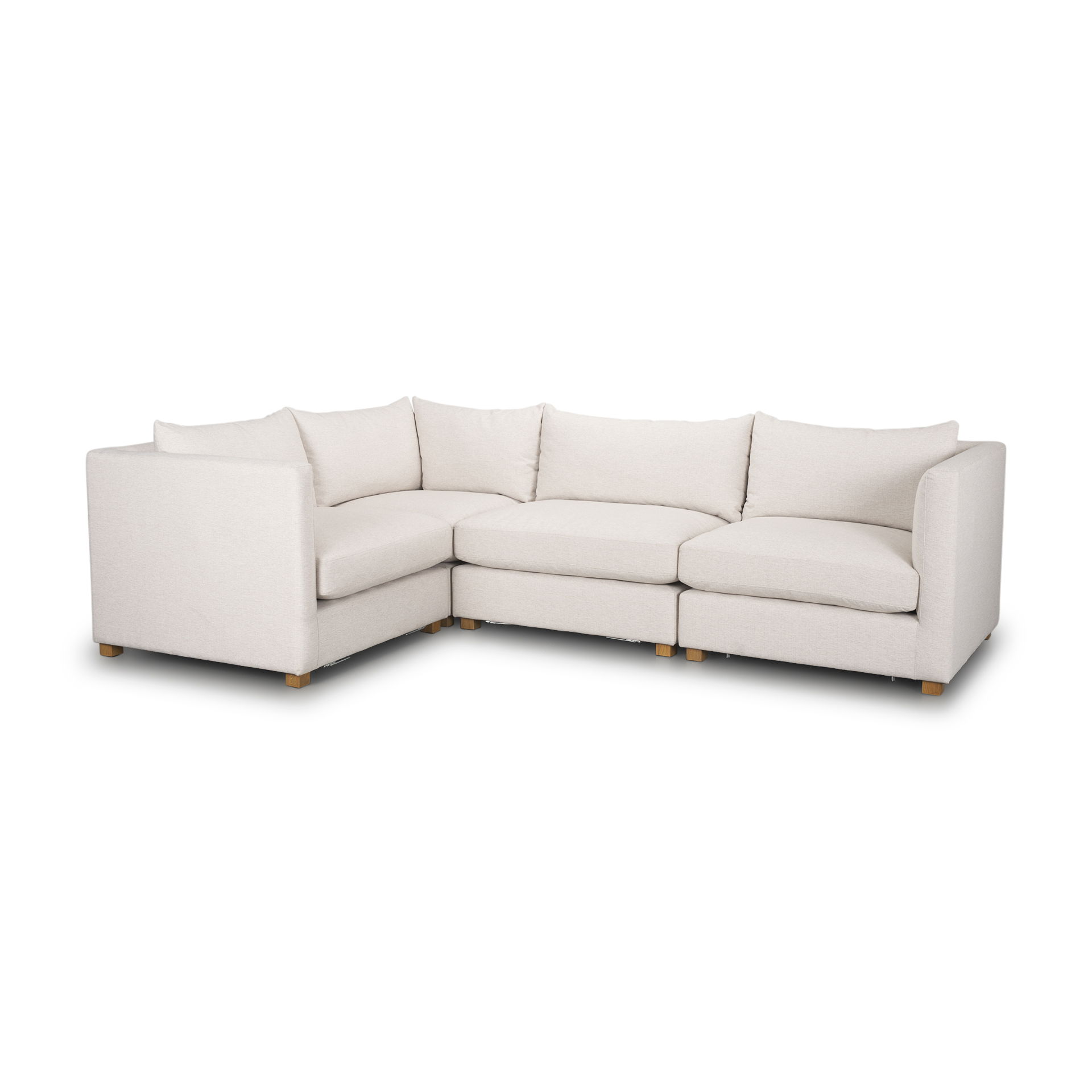 Halston 4 Piece Oatmeal Sectional Sofa Set large image 