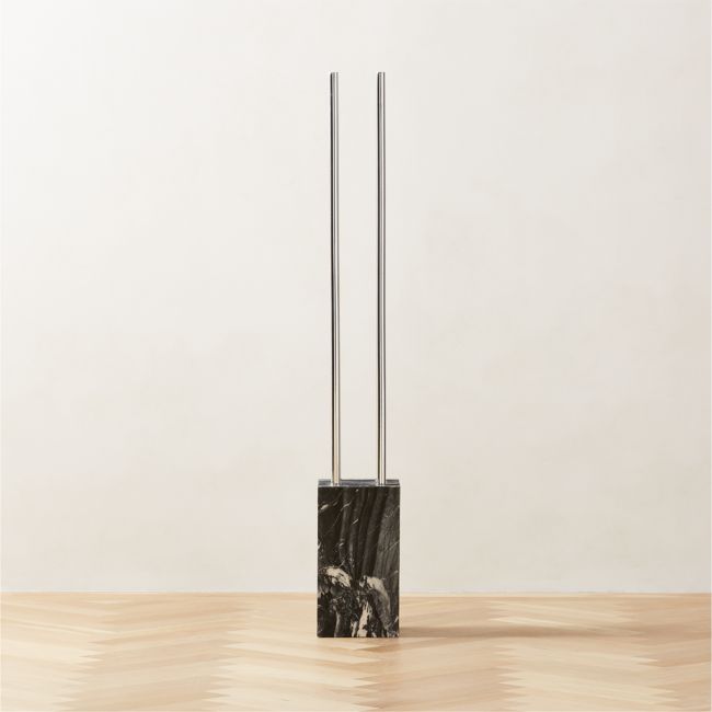 Online Designer Hallway/Entry Bellamy Marble and Polished Stainless Steel Coat Rack