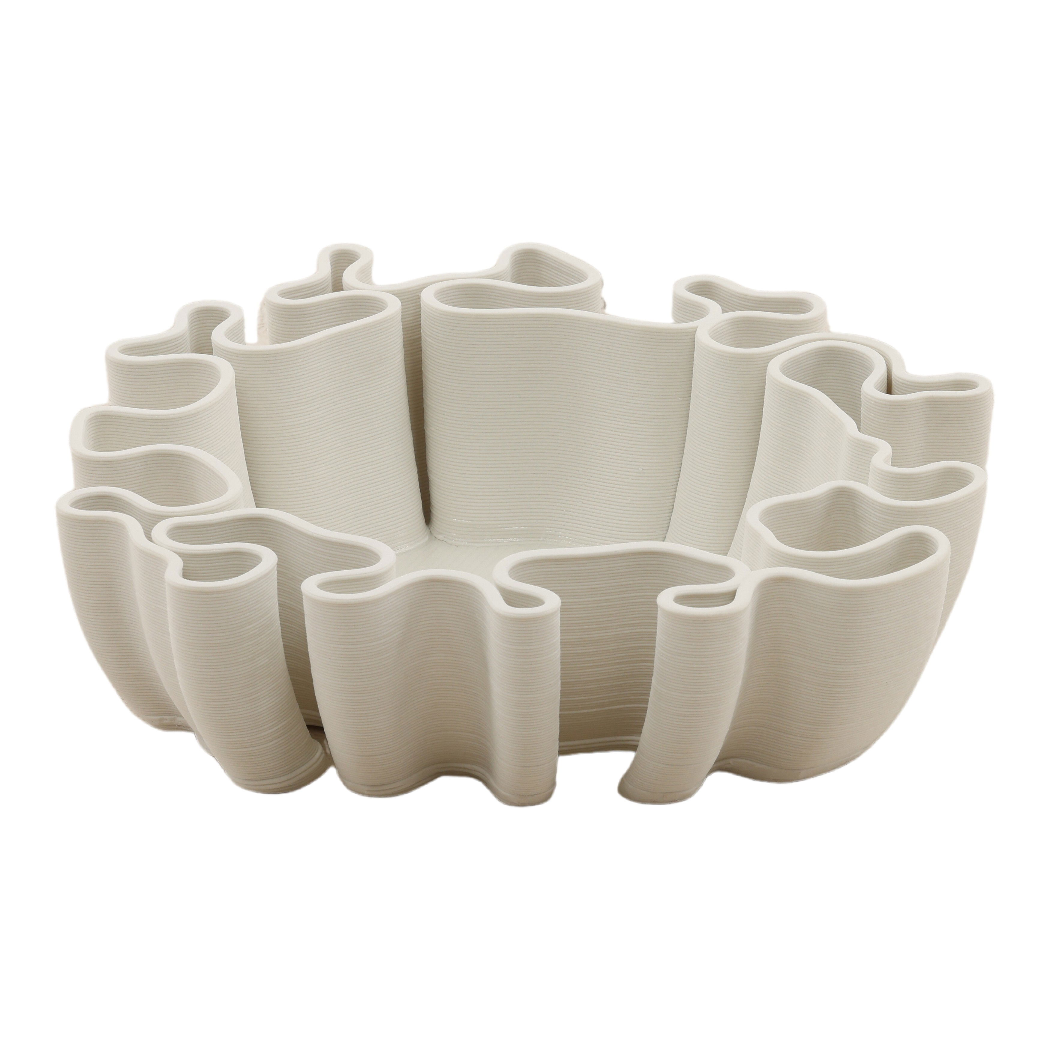 Pompey Bowl Ivory, Decor by Dovetail, 11.81" width x 3.35" height x 11.81" depth View 1