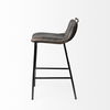 Kavalan 33.5' Total Height Ebony Leather Seat Black Metal Frame Counter Stool thumbnail 4