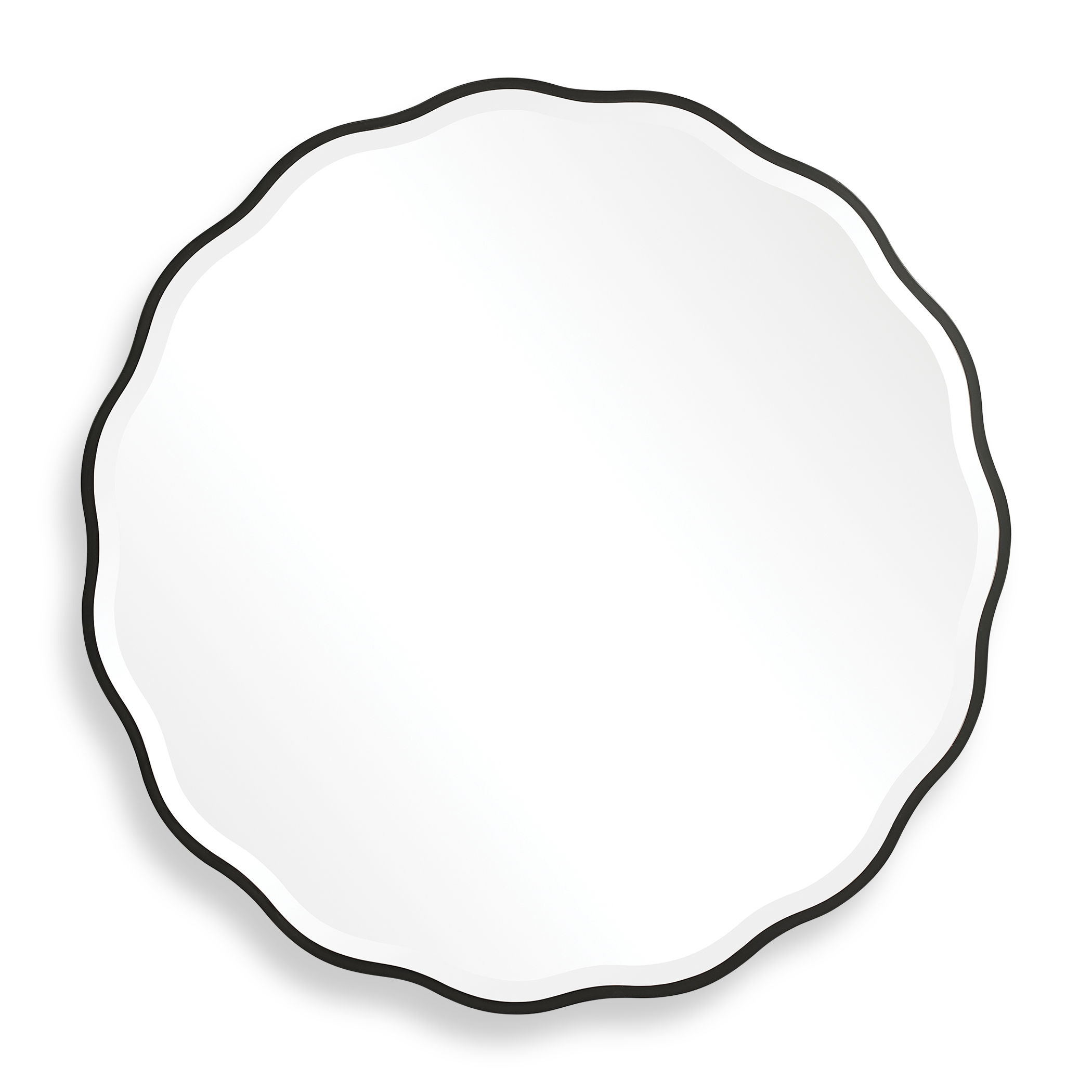 Aneta Black Round Mirror large image 