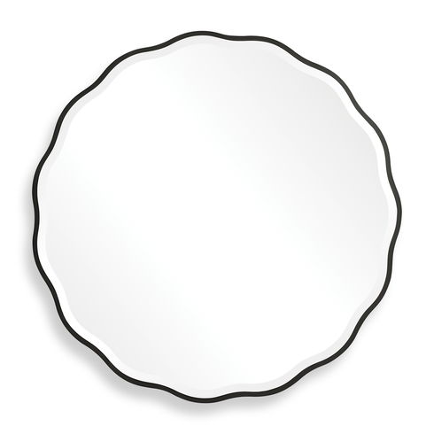 Aneta Black Round Mirror