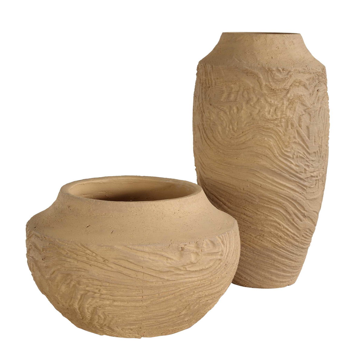 Sandstone Flow Small Terracotta Vase, by Uttermost, 12" width x 7" height x 12" depth View 5