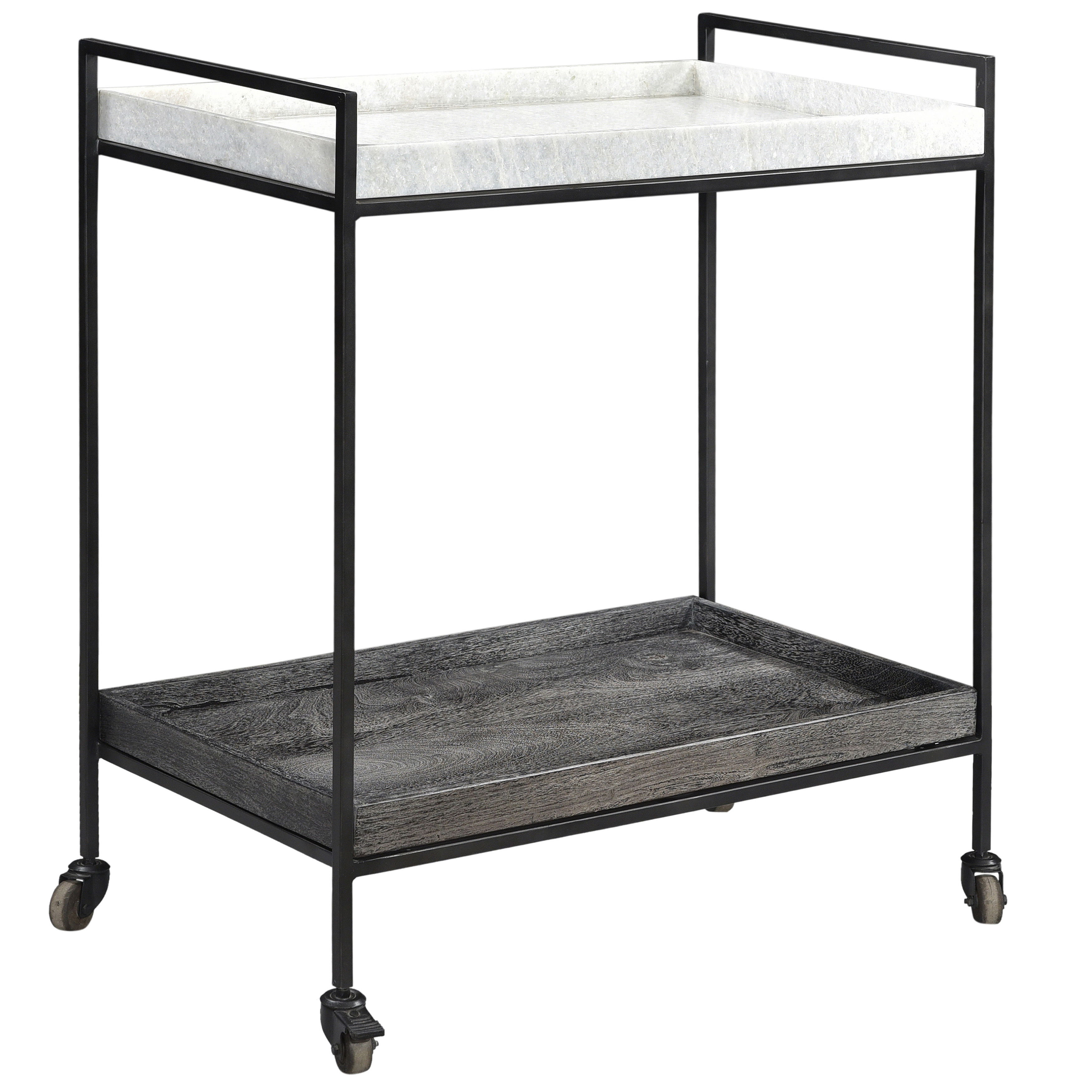 Cortana Bar Cart, Bar Carts & Cabinet by Dovetail, 32" width x 32" height x 16" depth View 1