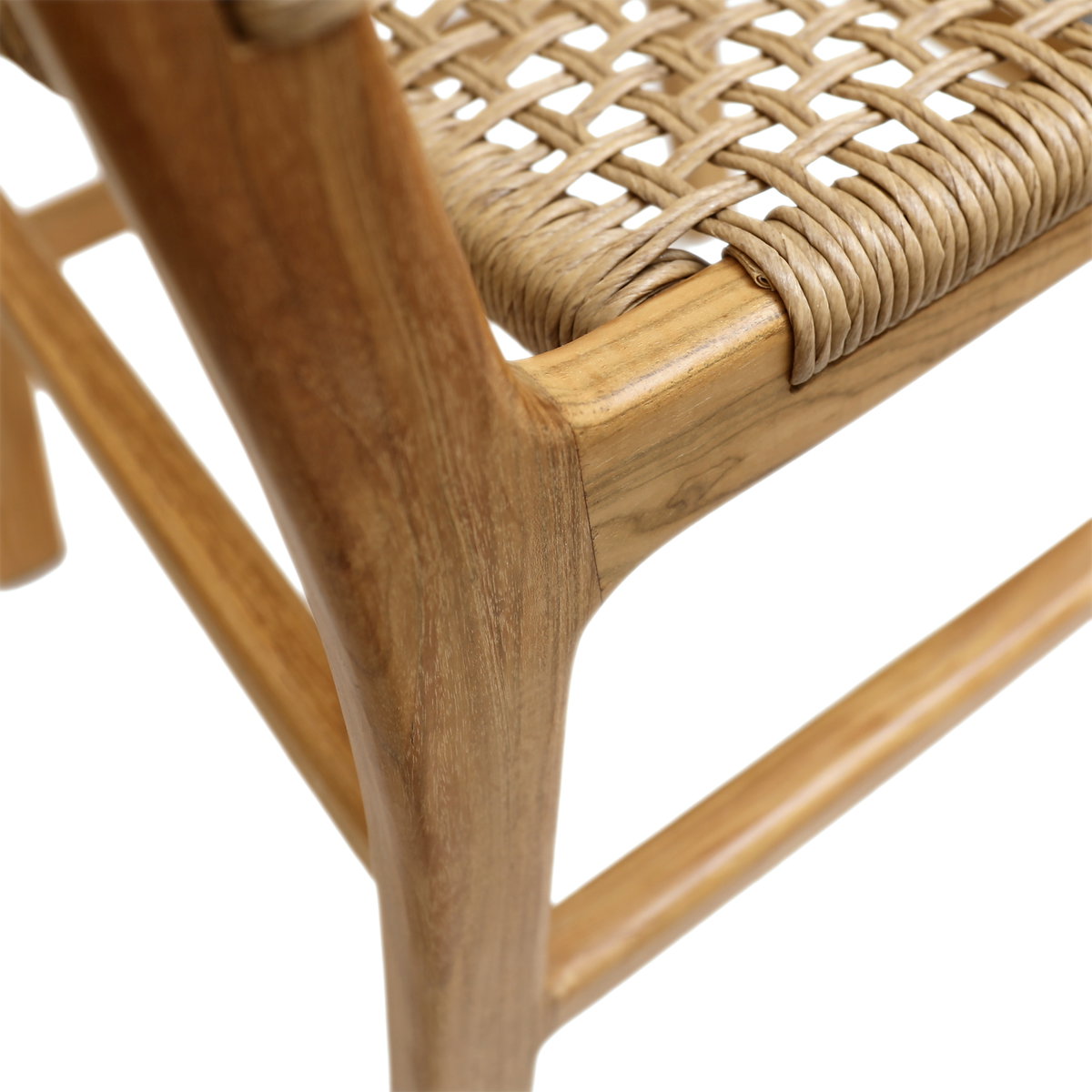Dallas Outdoor Armless Dining Chair Nat, by Dovetail, 19.7" width x 33.5" height x 24" depth View 5