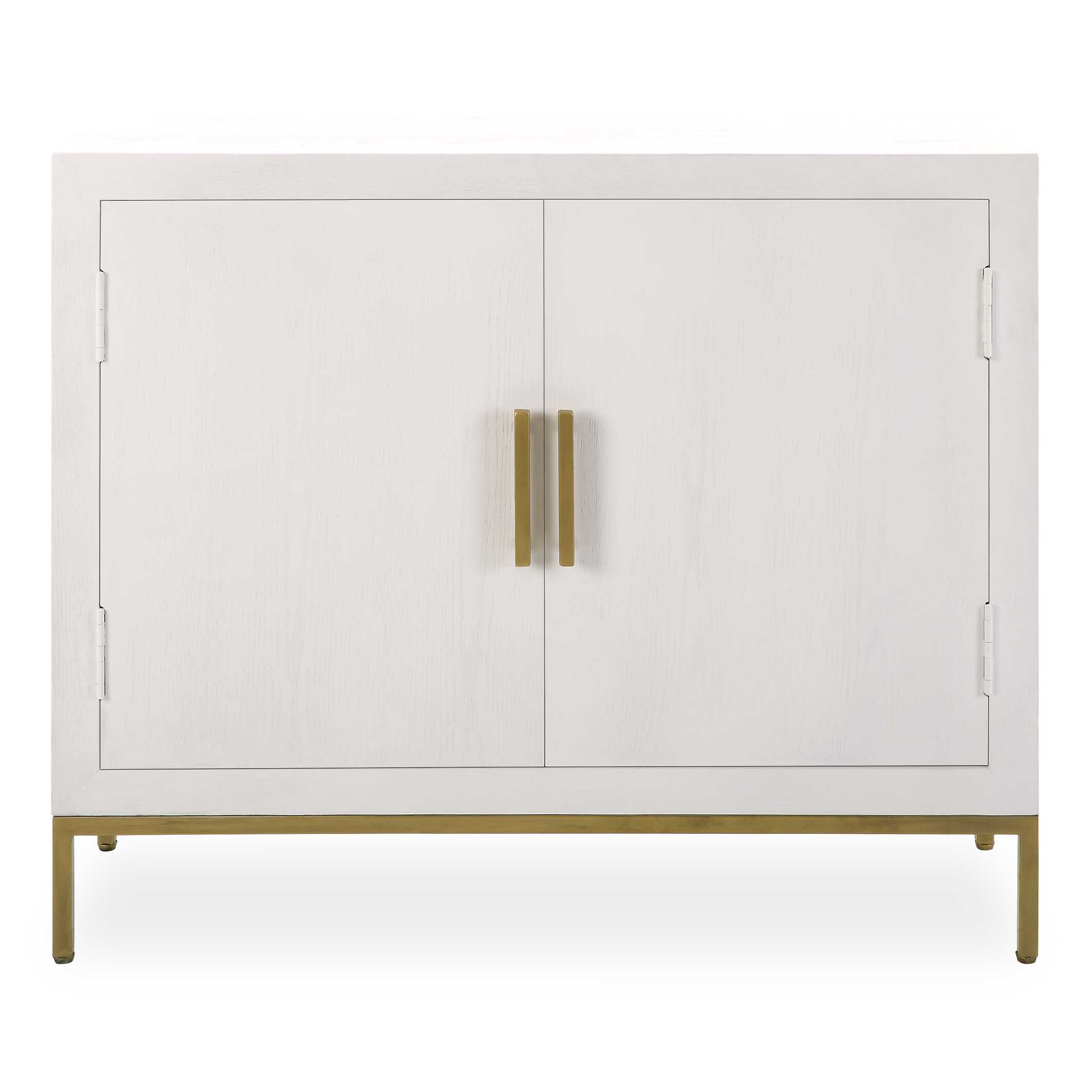 Front Range White 2 Door Cabinet, Furniture by Uttermost, 40.25" width x 34" height x 13" depth View 1