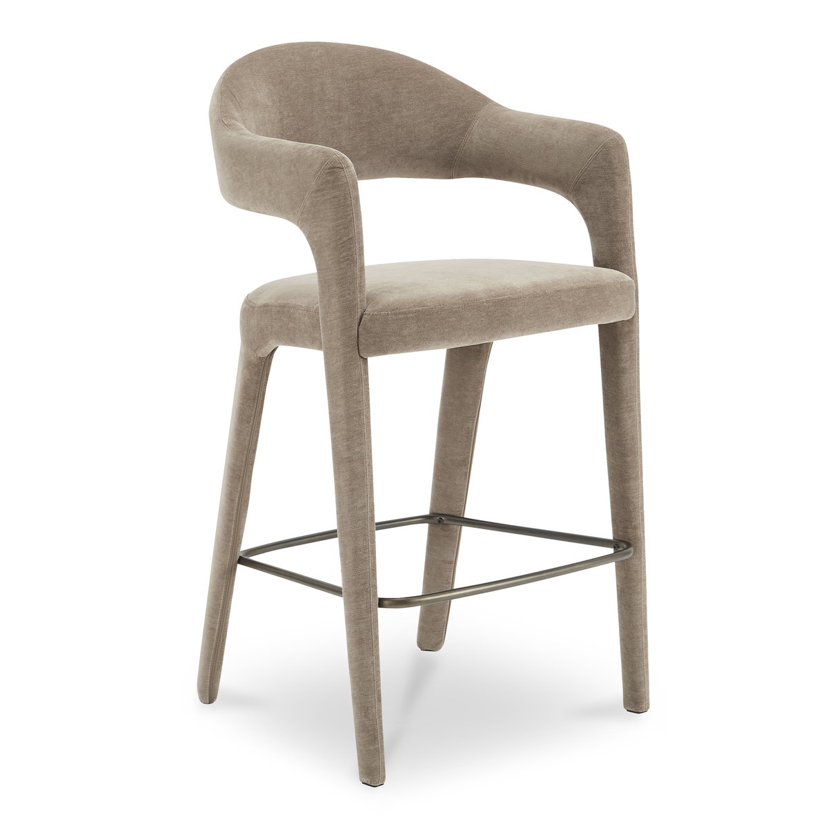 Martens Bar Stool Camel, Counter & Bar Stool by Moe's Home, 23.6" width x 42.9" height x 23.3" depth View 2