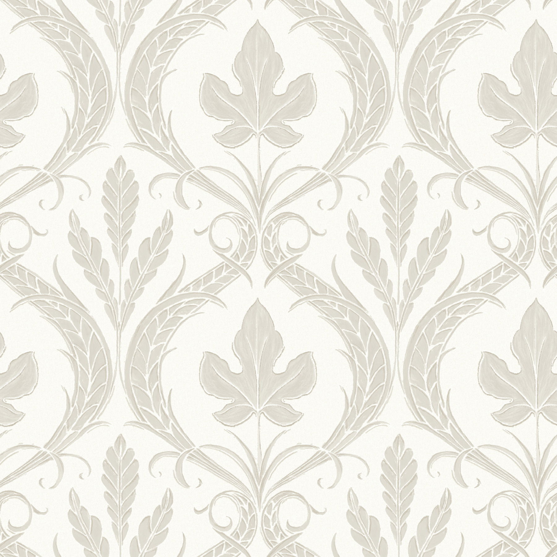 Adirondack Damask Beige & White Wallpaper large image 