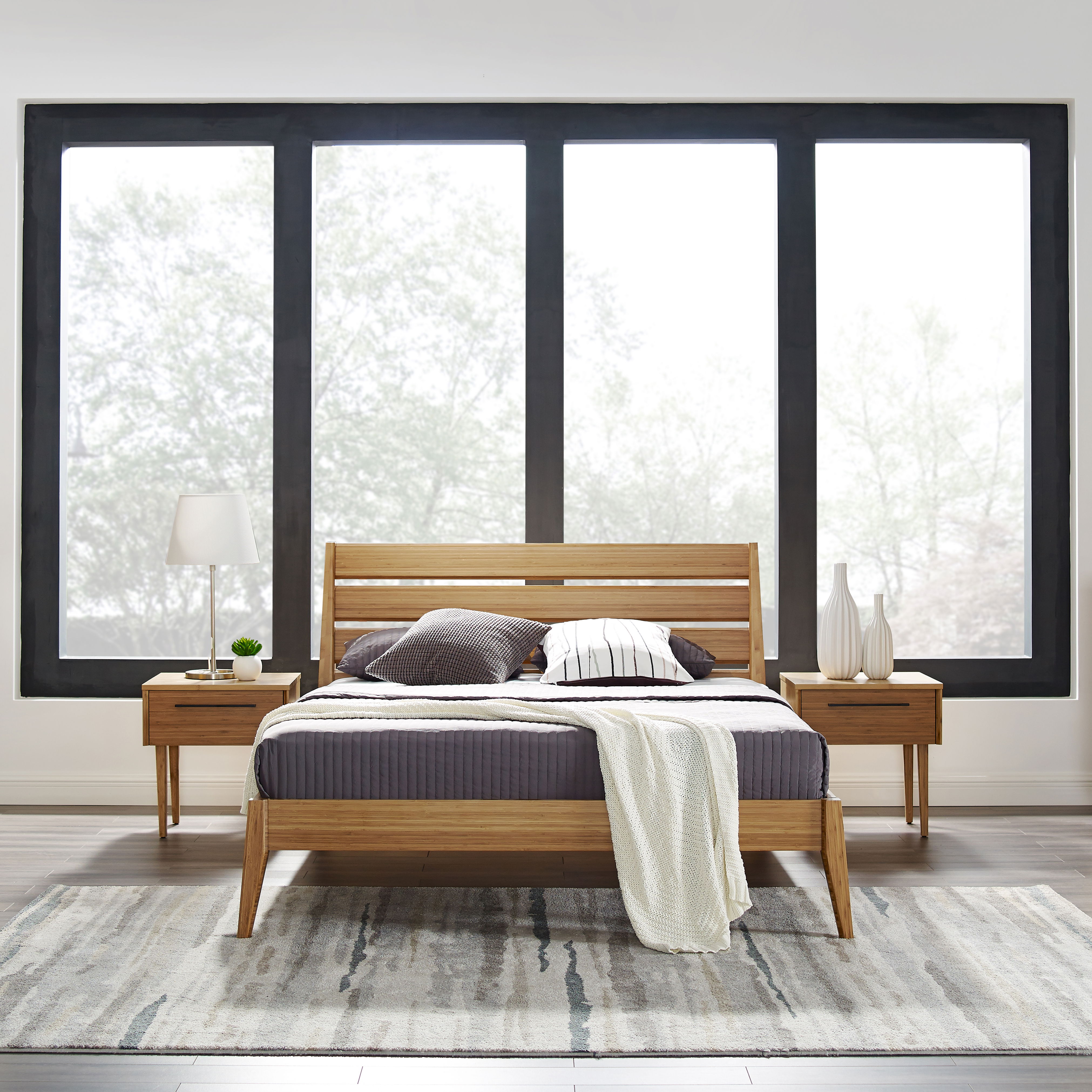 Sienna Queen Platform Bed, Caramelized, by Greenington, 85.5" length x 64.75" width x 40" height View 12