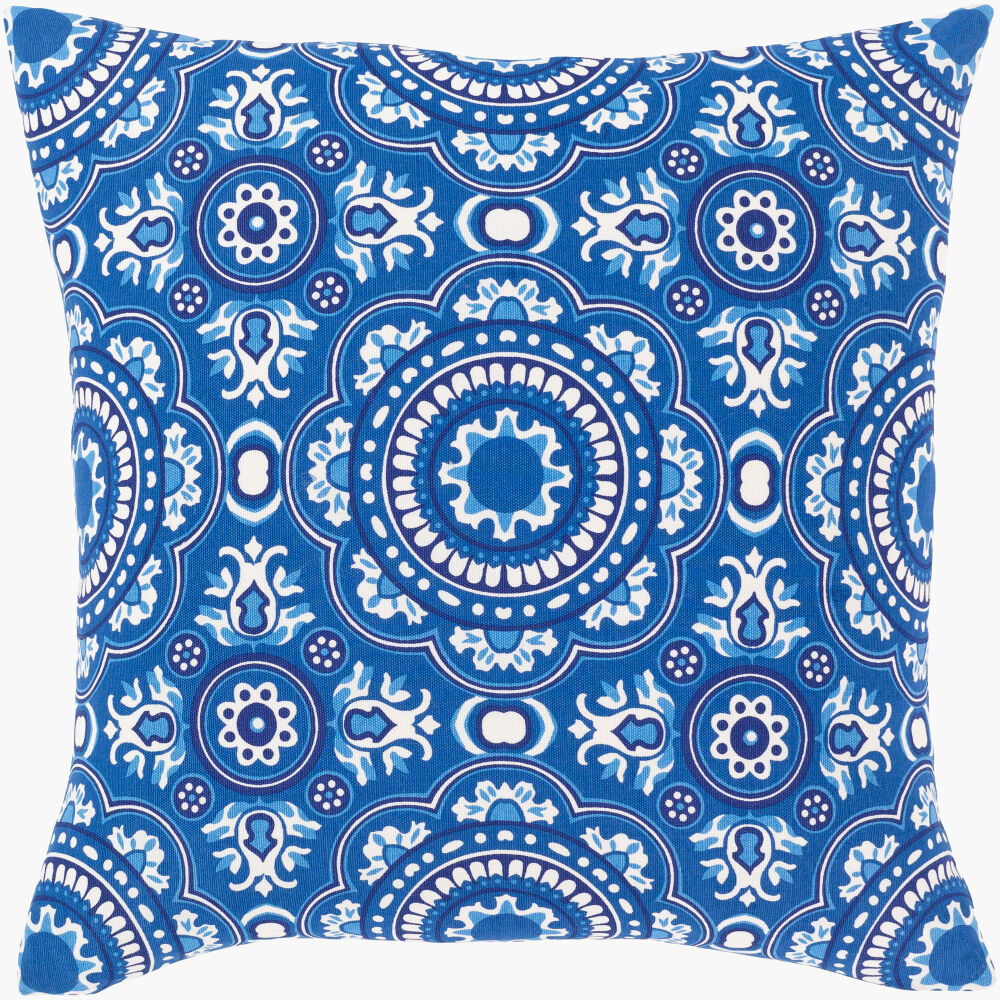 Global Blues Accent Pillow, Decorative Pillow by Surya, 18" length x 18" width