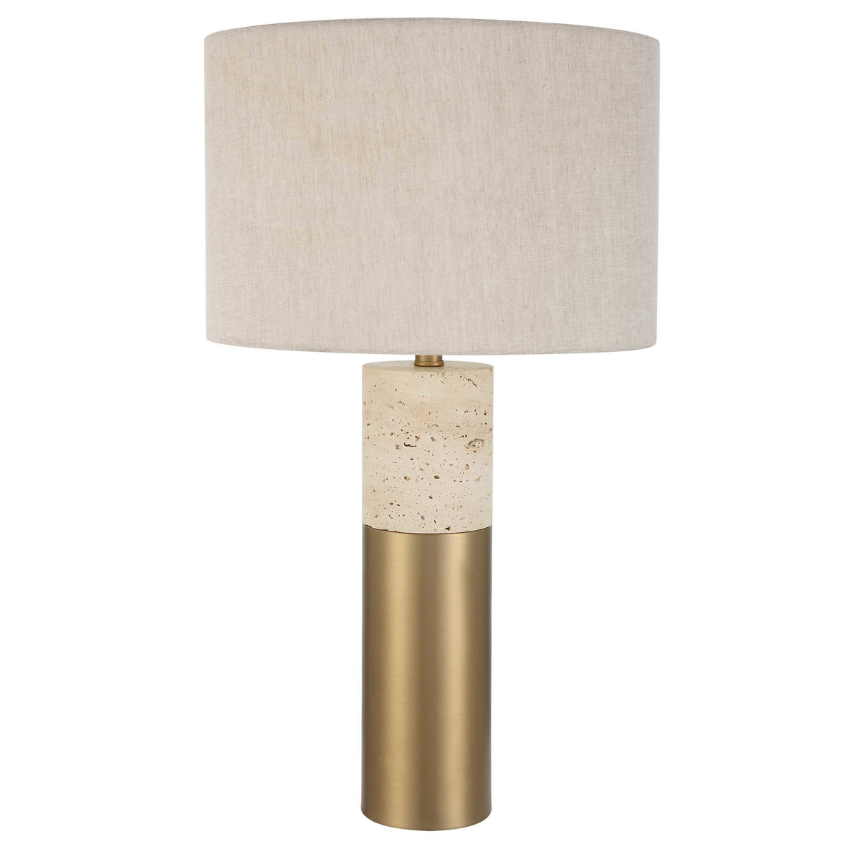 Gravitas Elegant Brass & Stone Lamp, Table Lamp by Uttermost, 16" width x 27.5" height x 16" depth View 5