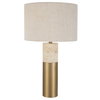 Gravitas Elegant Brass & Stone Lamp, Table Lamp by Uttermost, 16" width x 27.5" height x 16" depth thumbnail 5