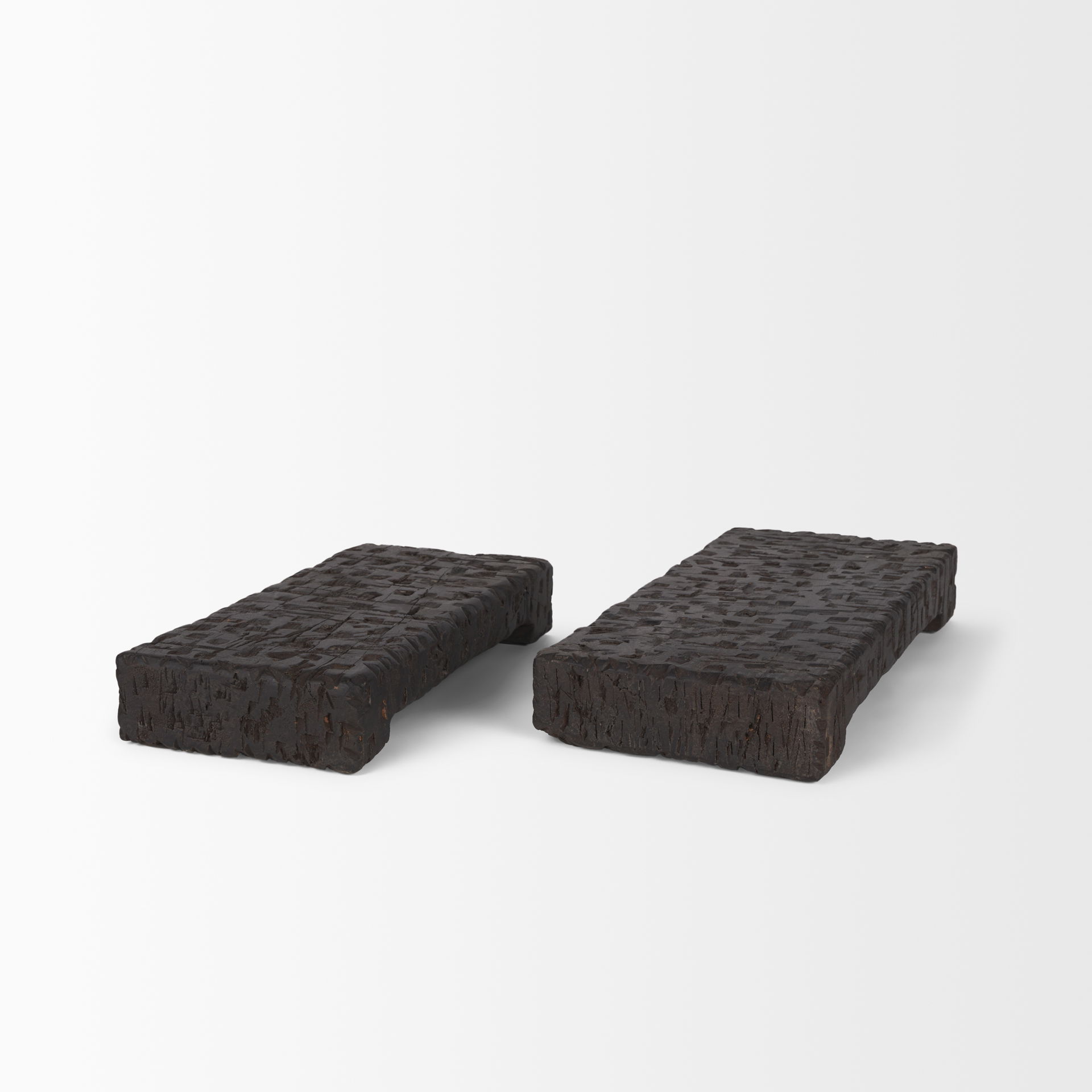 Shira Reclaimed Dark Brown Wooden Riser (Set of 2) large image 