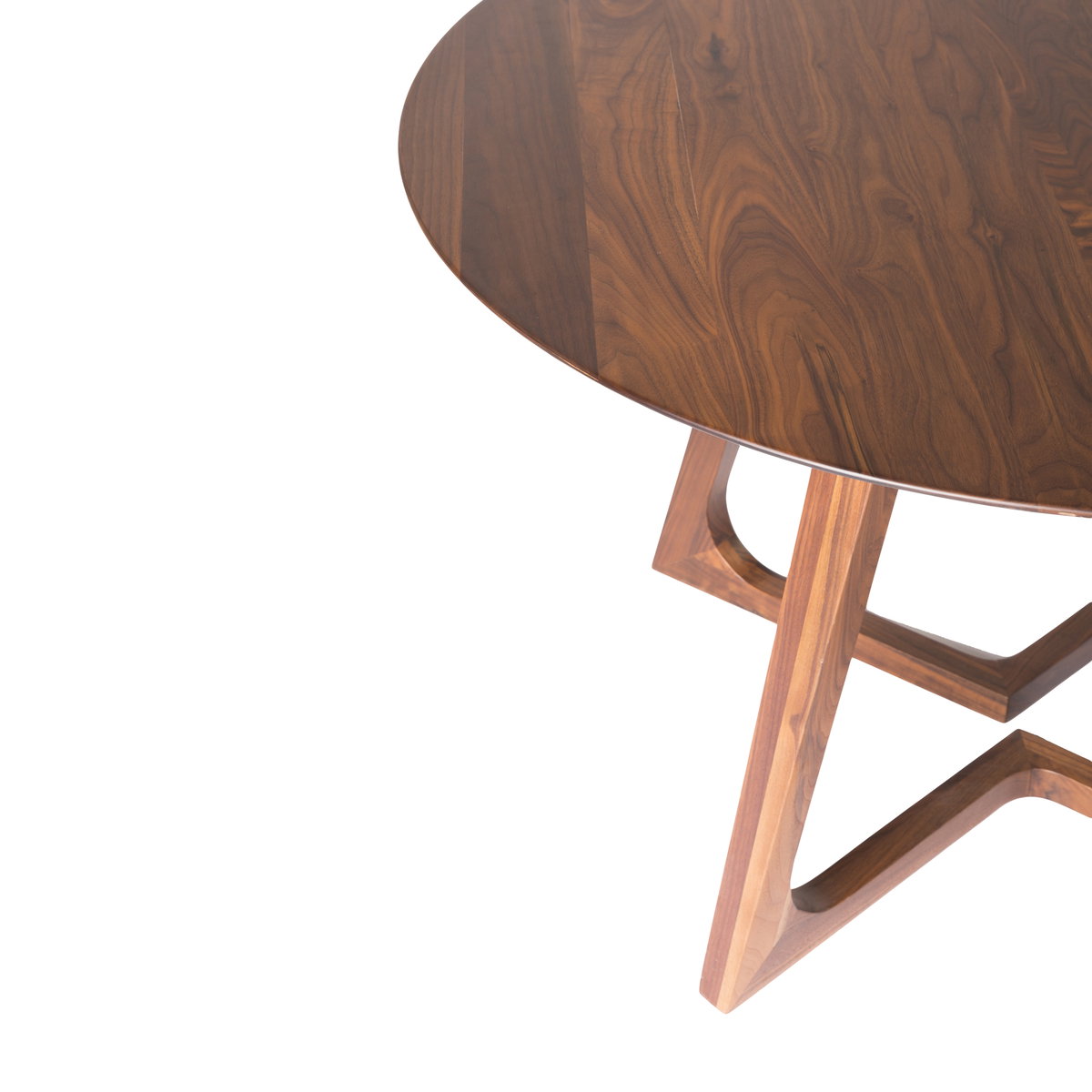 Godenza Round Dining Table Walnut, by Moe's Home, 47" width x 29.5" height x 47" depth View 5