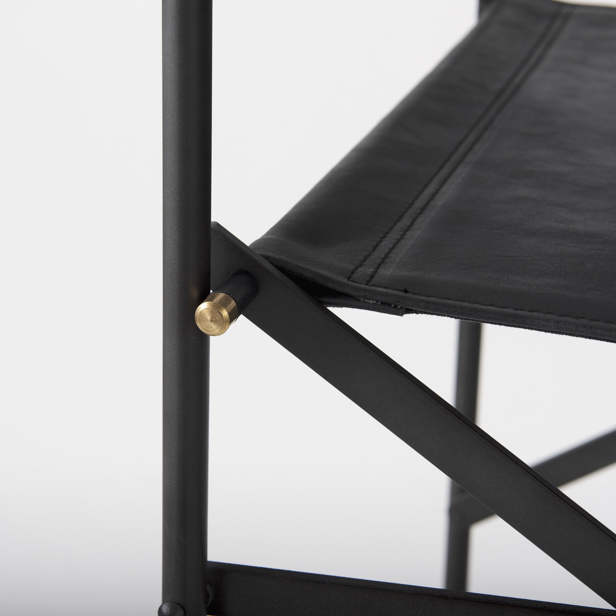 Direttore Backless 44.1in Seat Bar Stool | Black Leather with Black Iron, Counter & Bar Stool by Mercana, 19.3" length x 20" width x 44.1" height View 8