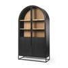 Sloan 47.5W x 85.5H Black Wood with Black Metal Frame Arch Cabinet, Cabinets & Sideboard by Mercana, 47.5" length x 18.5" width x 85.5" height thumbnail 1