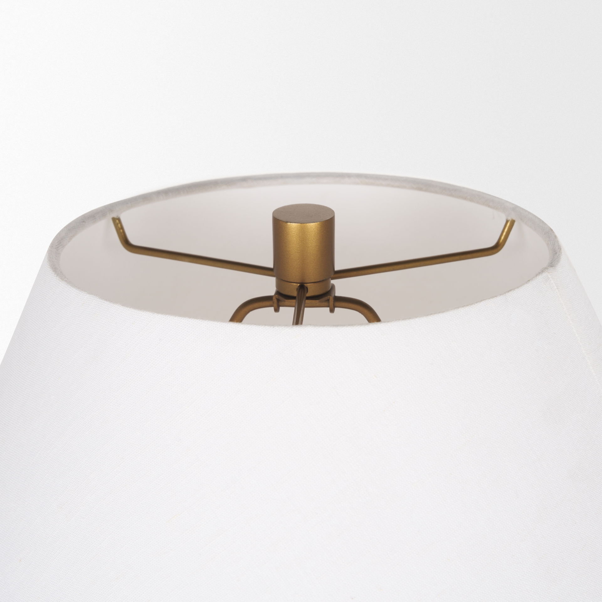 Salaah Antique Gold Brushed Metal with Cream Shade Table Lamp, by Mercana, 19.5" length x 19.5" width x 26" height View 5