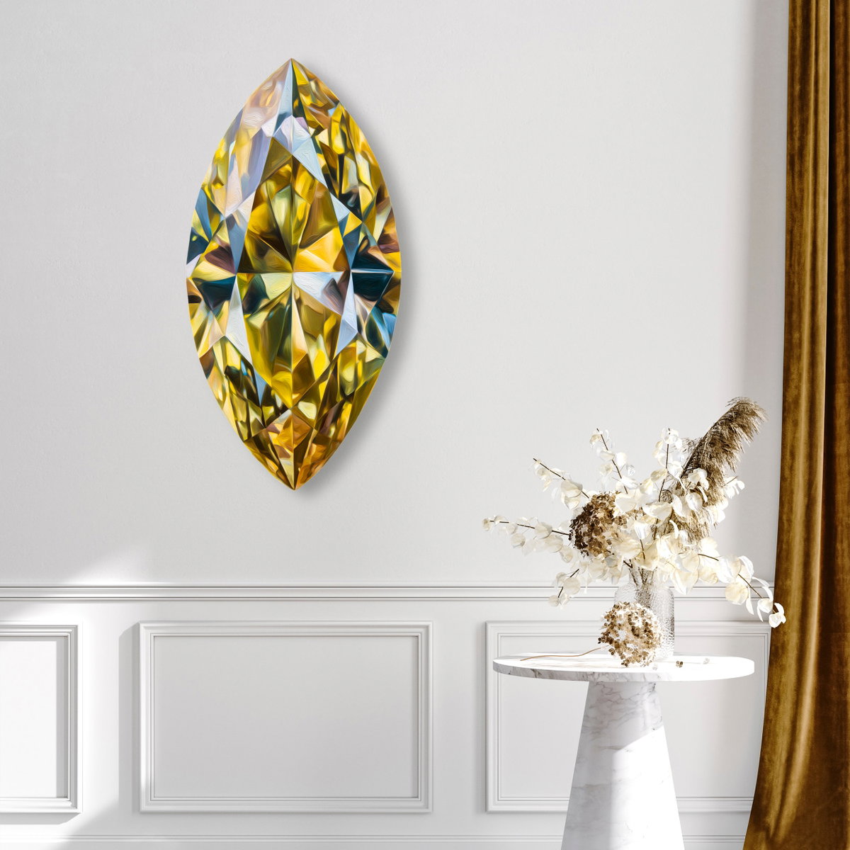 Yellow Sparkle Marquise (No Embellishment), Art by Oliver Gal,  20 View 2