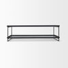Trey 56'L x 32'W x 17'H Black Metal with Glass Coffee Table thumbnail 5