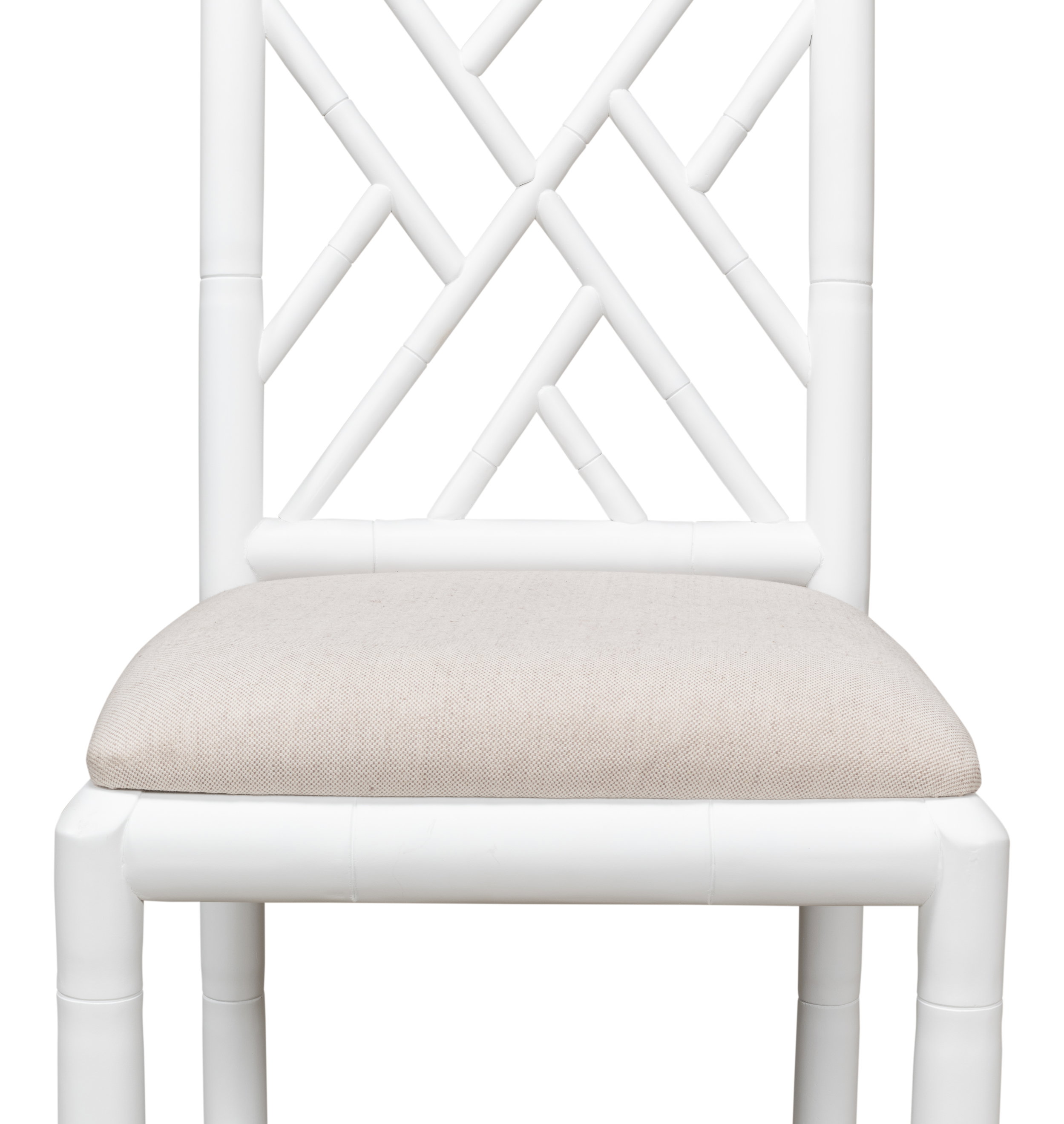 Brighton Bamboo Side Chair, White, Dining Chair by Sarreid, 17" length x 22" width x 39" height View 12