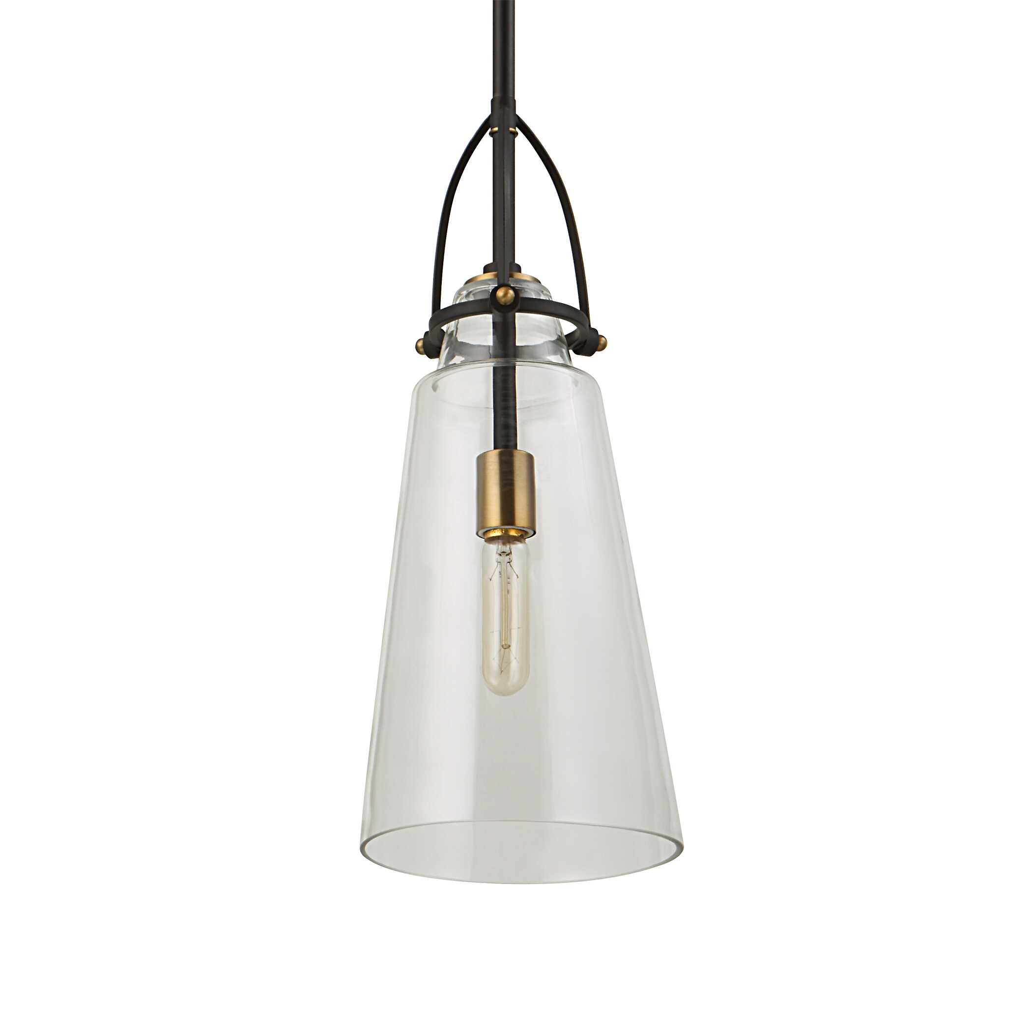 Saugus Industrial 1 Light Pendant, Ceiling Light by Uttermost, 8" width x 20" height x 8" diameter x 8" depth View 4