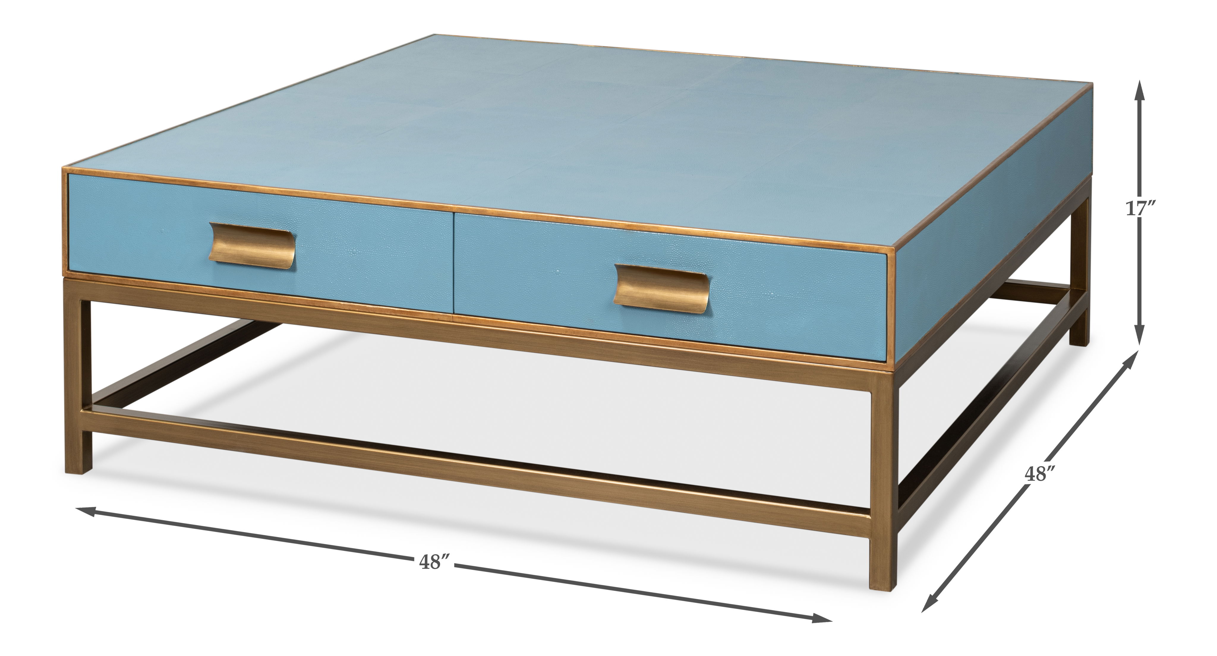 Gideon Shagreen Sq.Coffee Table  Blue large image 