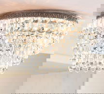 Online Designer Bathroom Clarissa Oversized Crystal Flush Mount (15")