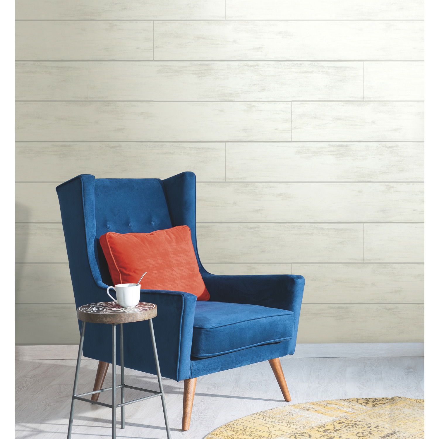 Shiplap White & Grey Wallpaper large image 