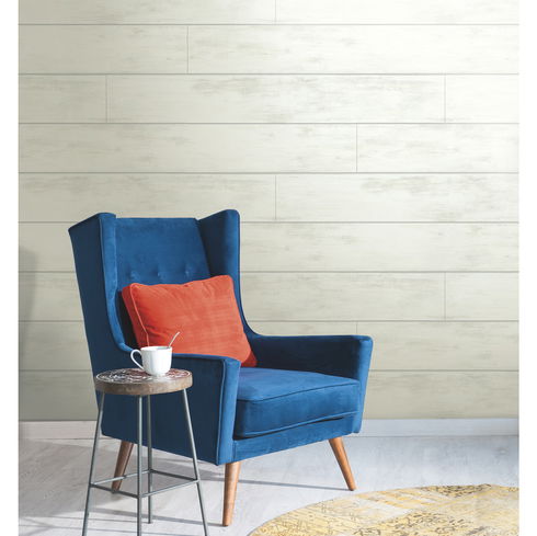 Shiplap White & Grey Wallpaper