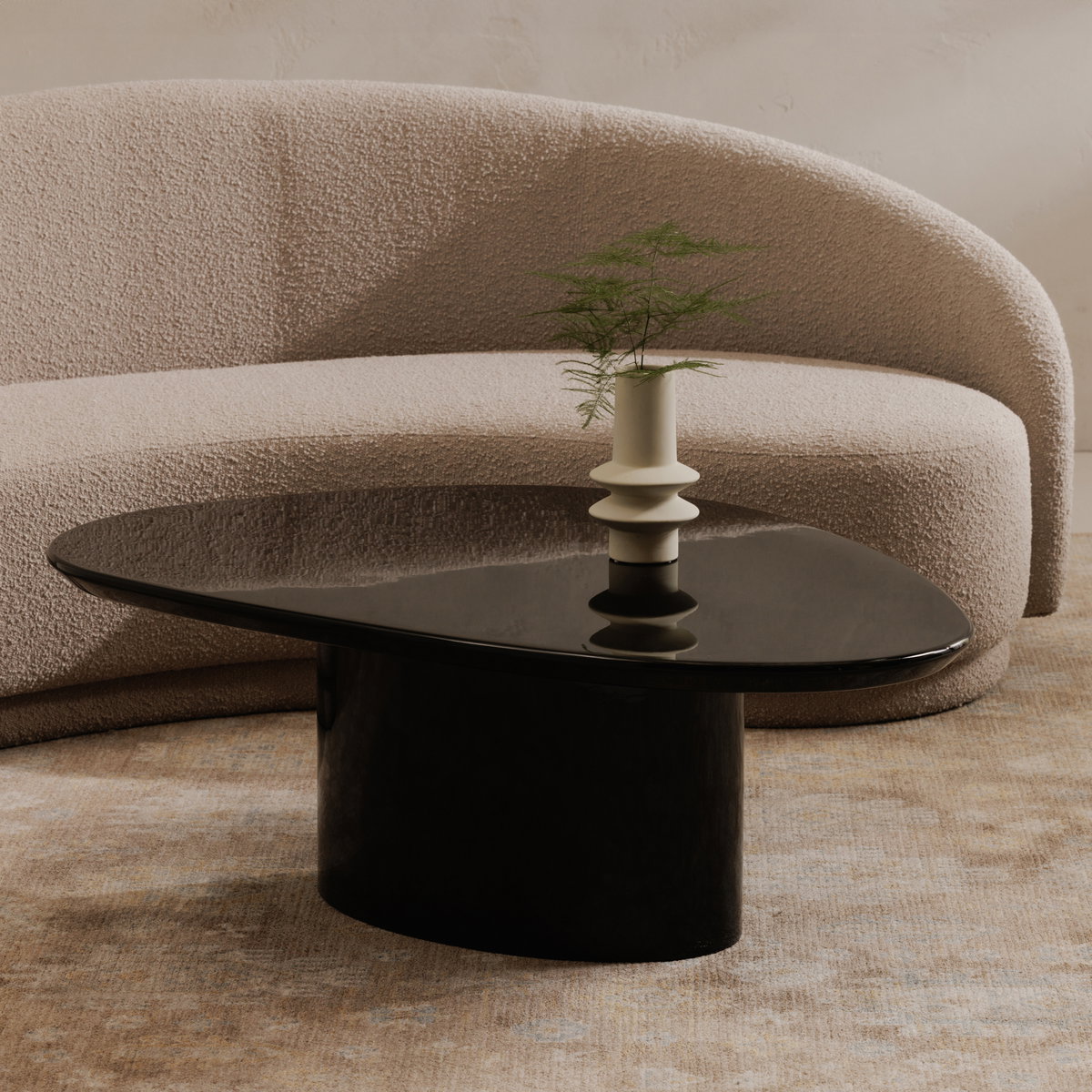 Eden Coffee Table Black Lacquer, by Moe's Home, 46" width x 16" height x 31.5" depth View 6