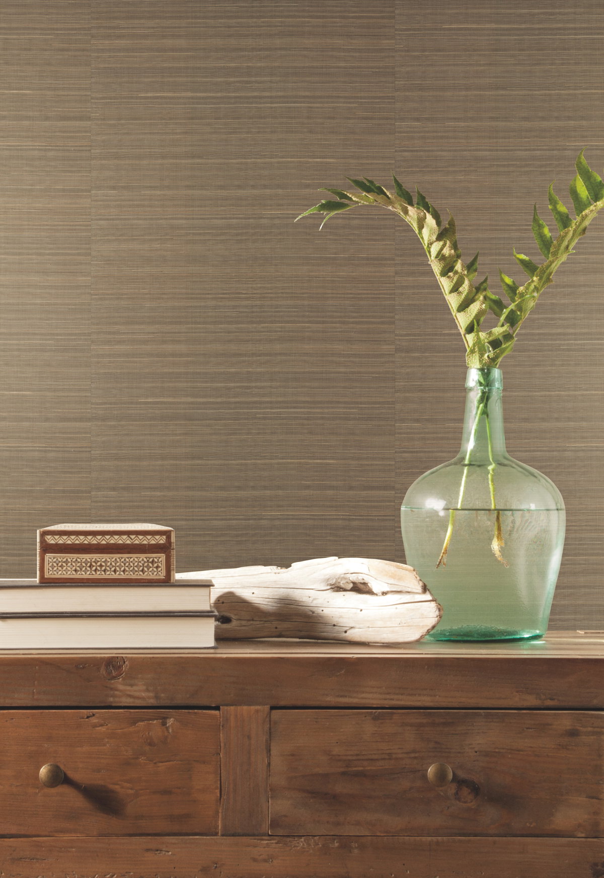 Abaca Weave Brown Wallpaper, by York Wall, 24' length x 3' width x 0.02" depth View 2