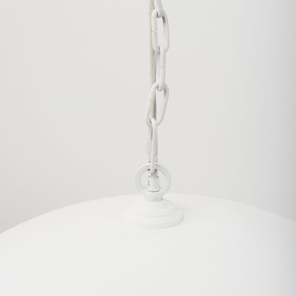Doma 36' Round White Dome Pendant Light, by Mercana, 39" length x 39" width x 23" height View 6