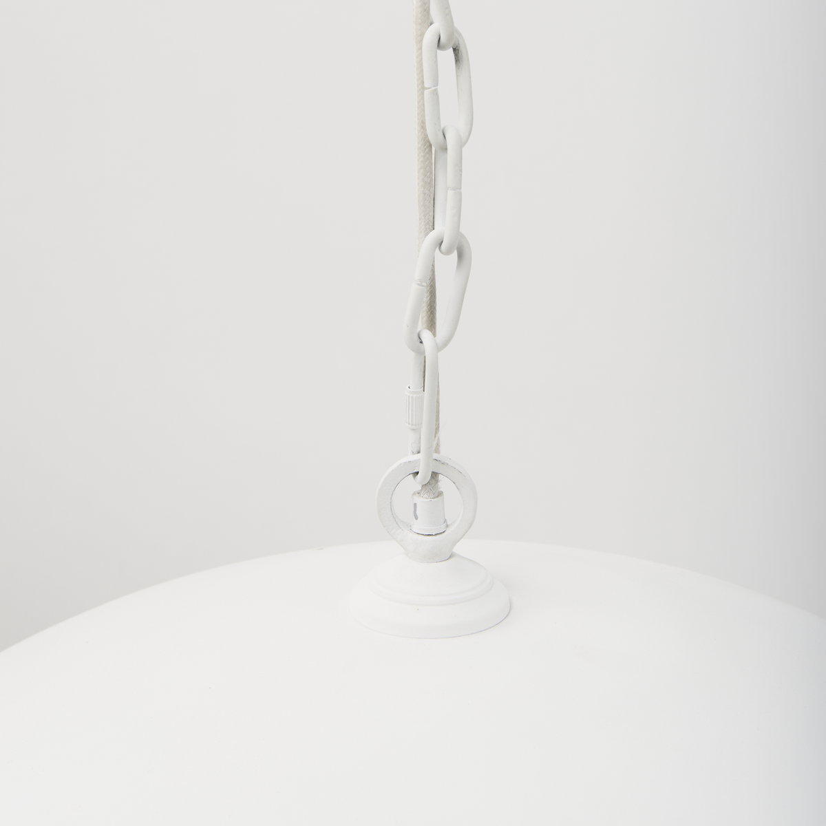Doma 36' Round White Dome Pendant Light, by Mercana, 39" length x 39" width x 23" height View 6