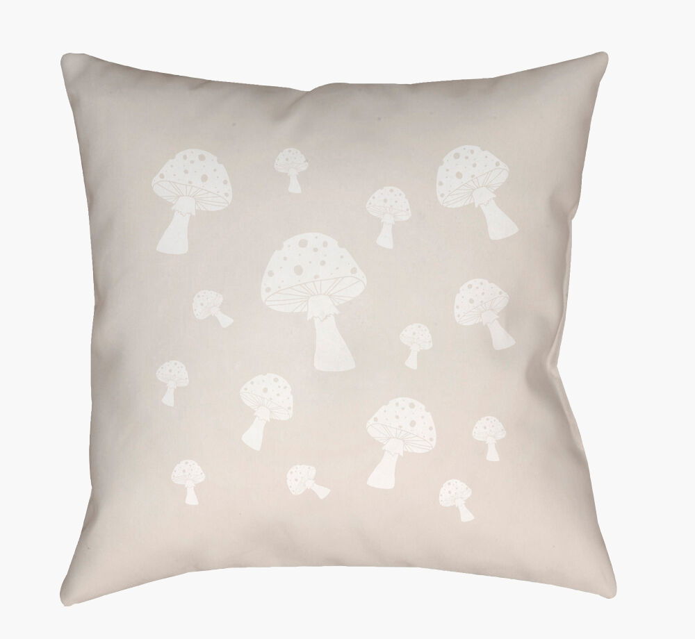 Mushrooms Accent Pillow, Decorative Pillow by Surya, 18" length x 18" width