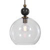 Mendota 1 Light Glass Pendant, by Uttermost, 13.75" width x 19" height x 13.75" diameter x 13.75" depth thumbnail 1