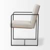 Stamford High-Back Dining Side Chair | Beige Linen with Black Metal, Dining Chair by Mercana, 25" length x 20.5" width x 36" height thumbnail 5
