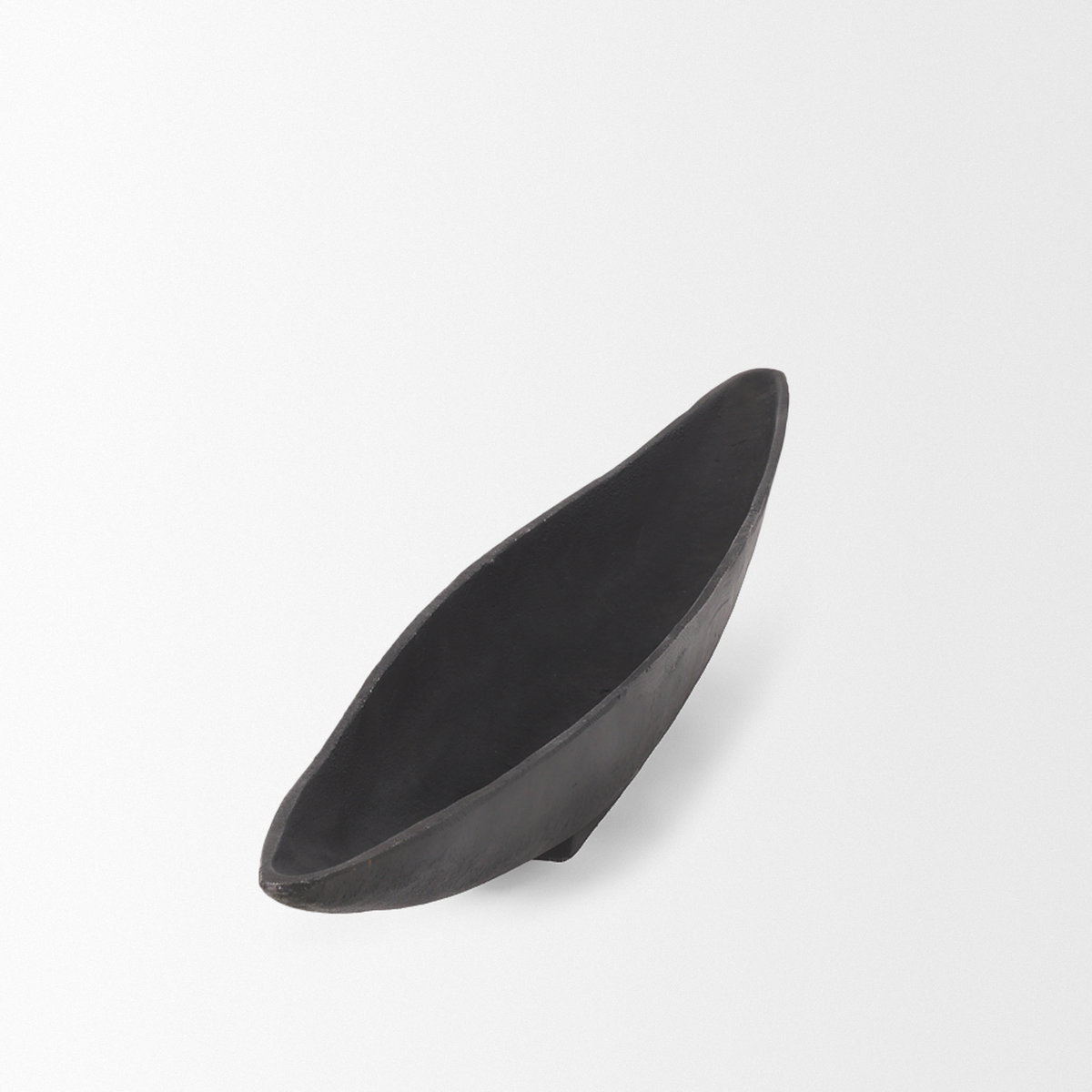 Piero Large Matte Black Metal Decorative Bowl, by Mercana, 39" length x 5" width x 4.33" height View 8