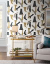 Modernist Black & Gold Peel & Stick Wallpaper, by York Wall, 20' length x 1'8.5" width x 0.02" depth thumbnail 4