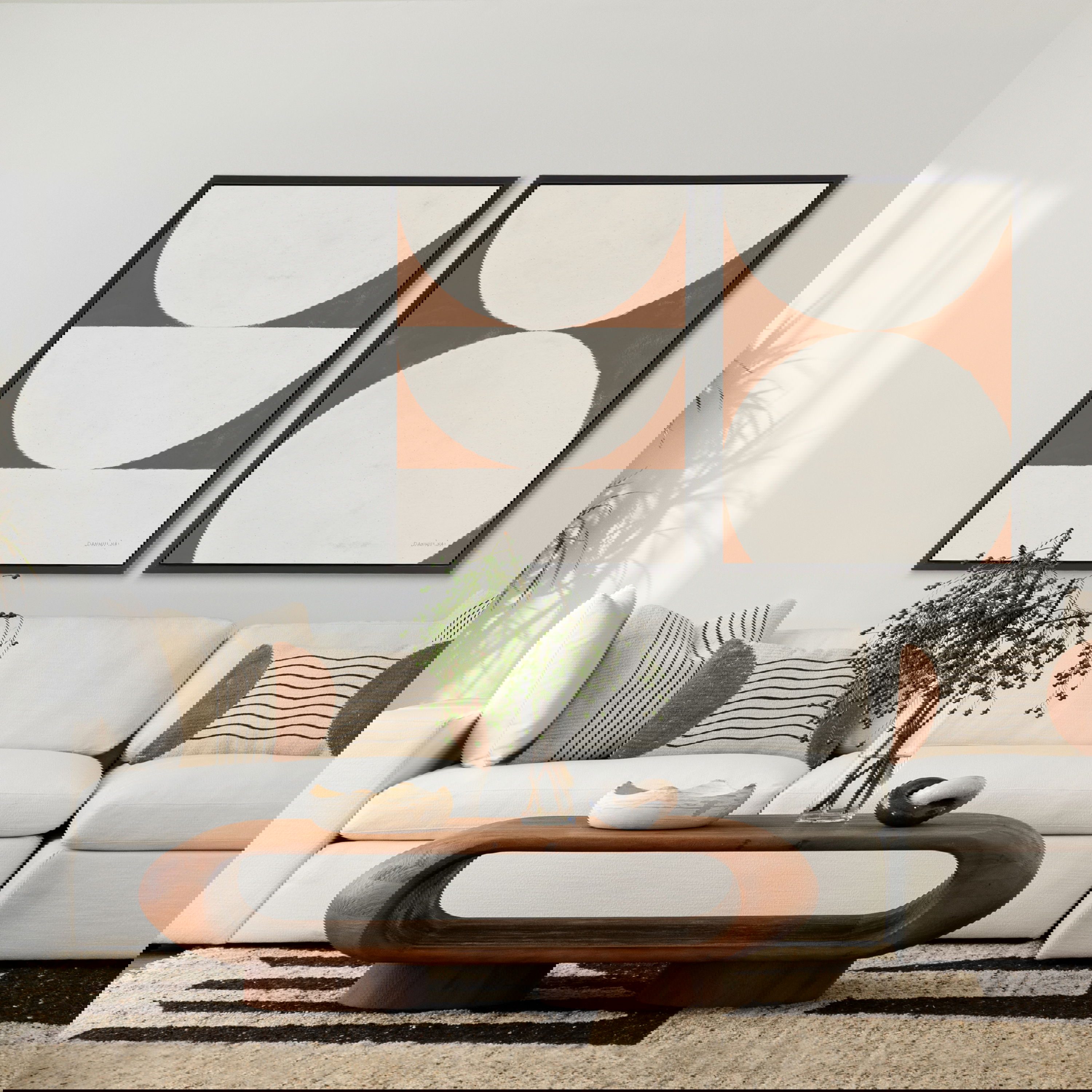 Ronin Coffee Table Brown, by Dovetail, 57.68" width x 15.37" height x 28.2" depth View 6