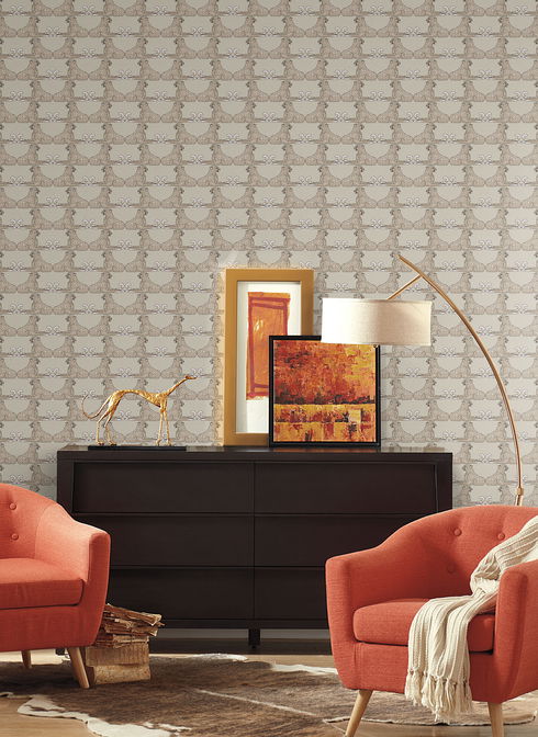 Reclining Cheetahs Taupe Peel & Stick Wallpaper