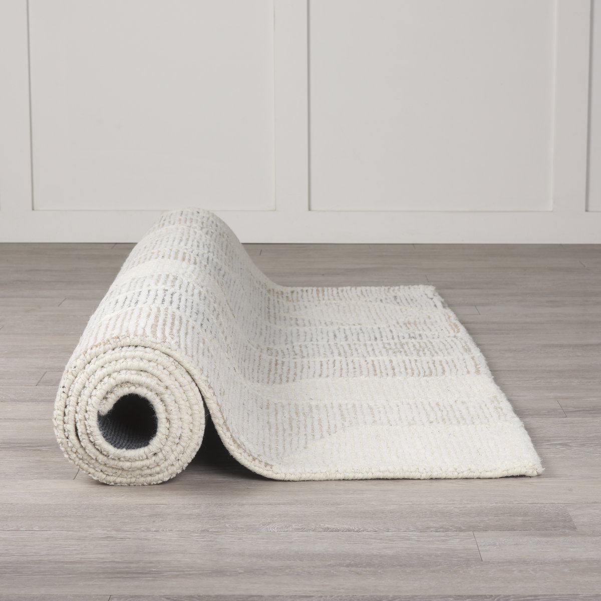 Kolt 5x8 Neutral Geometric Patterned Wool Area Rug, by Mercana, 8' length x 5' width x 0.98" height View 4