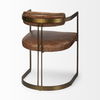 Hollyfield I Brown Leather Seat Gold Iron Frame Dining Chair thumbnail 5