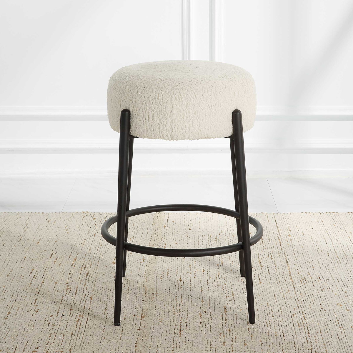Arles Plush Counter Stool, Counter & Bar Stool by Uttermost, 20.5" width x 26" height x 20.5" depth View 4