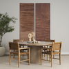 Shane Brown Wood with Woven Brown Leather Dining Armchair thumbnail 1