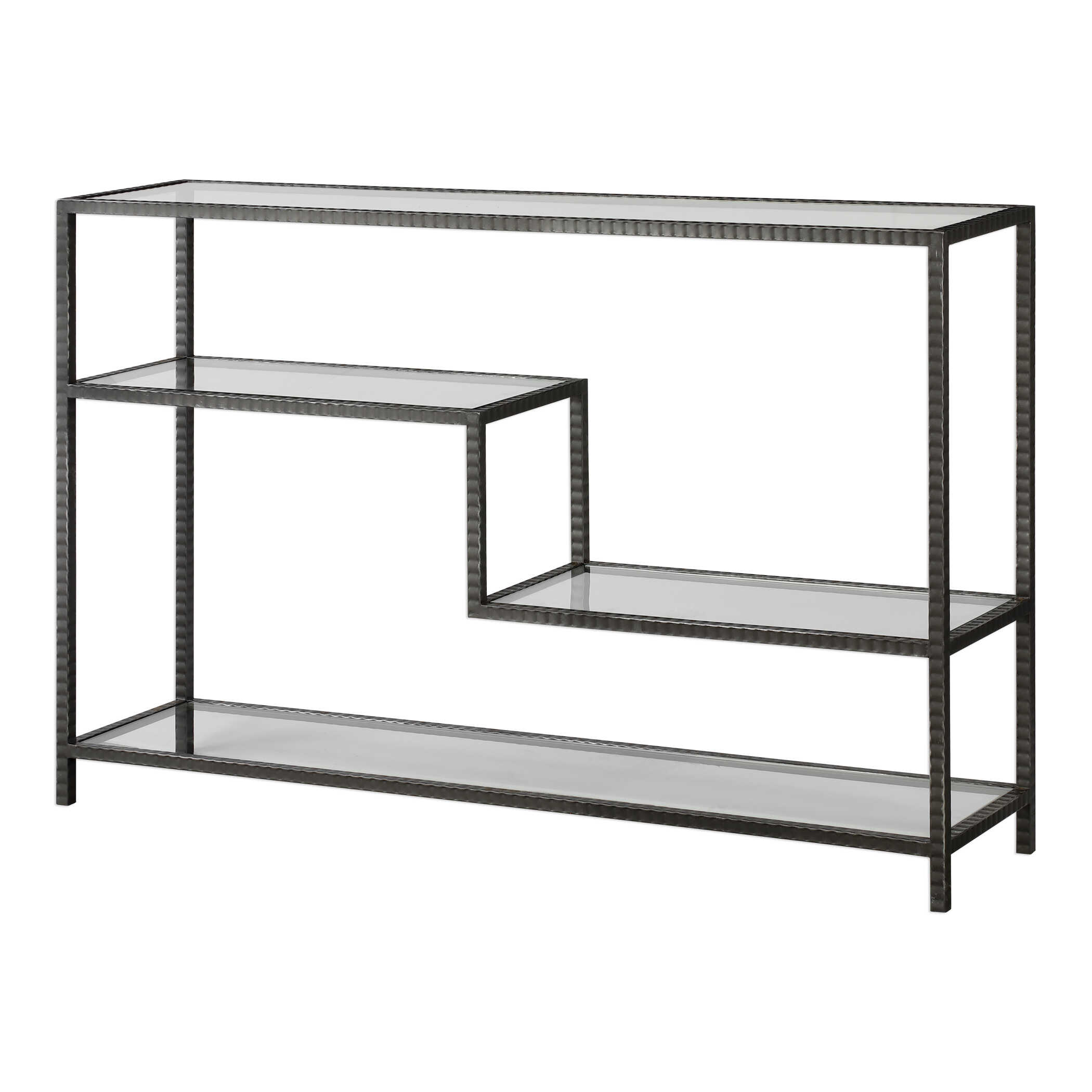 Leo Industrial Console Table, Furniture by Uttermost, 52" width x 34" height x 12.25" depth View 4