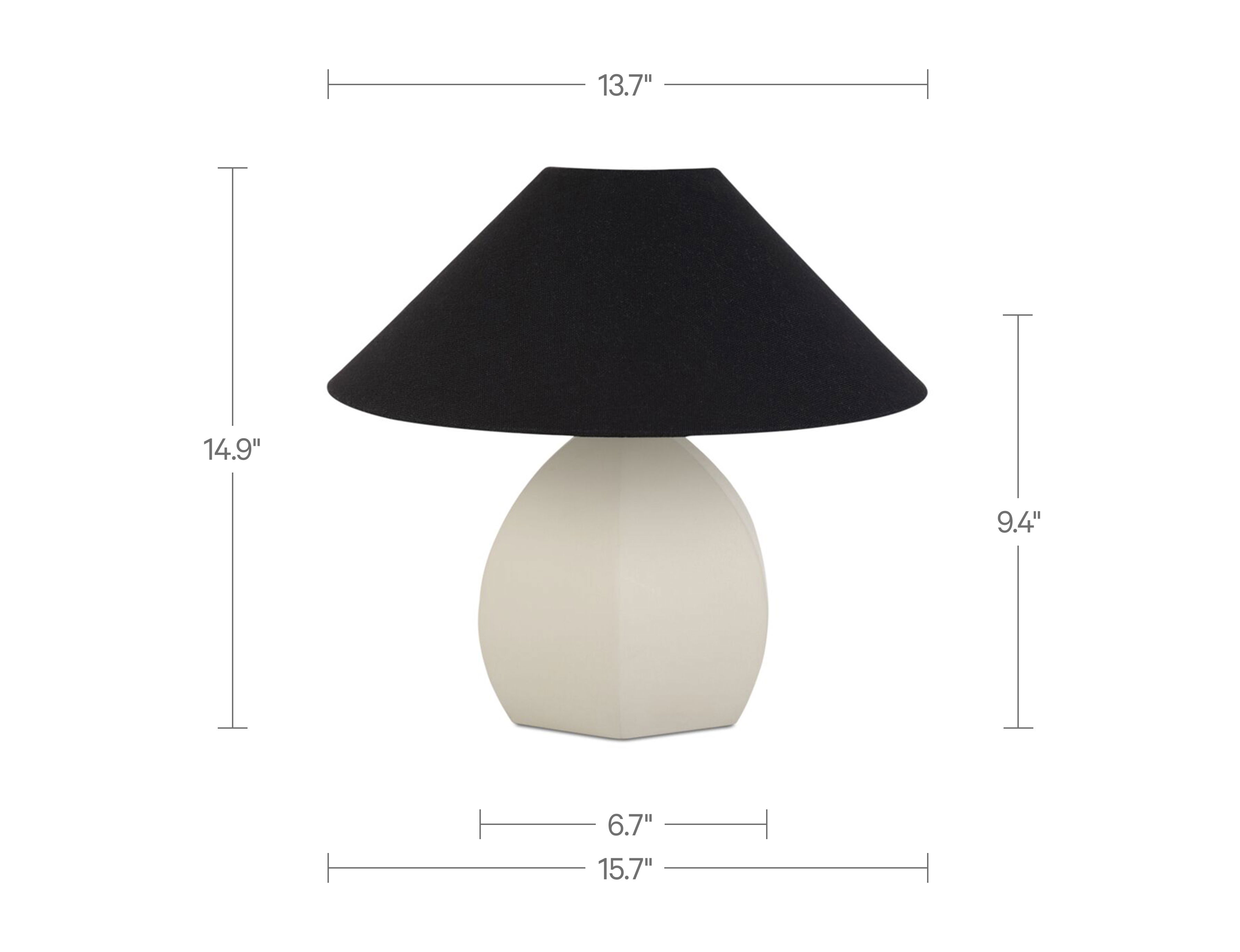 Keeley Table Lamp White, by Moe's Home, 15.75" width x 14.95" height x 15.75" depth View 4