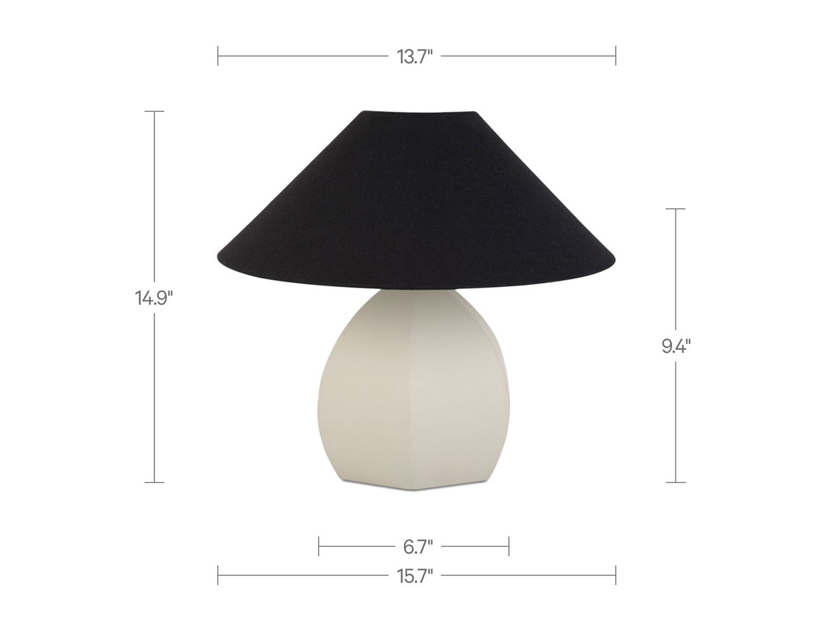Keeley Table Lamp White, by Moe's Home, 15.75" width x 14.95" height x 15.75" depth View 4