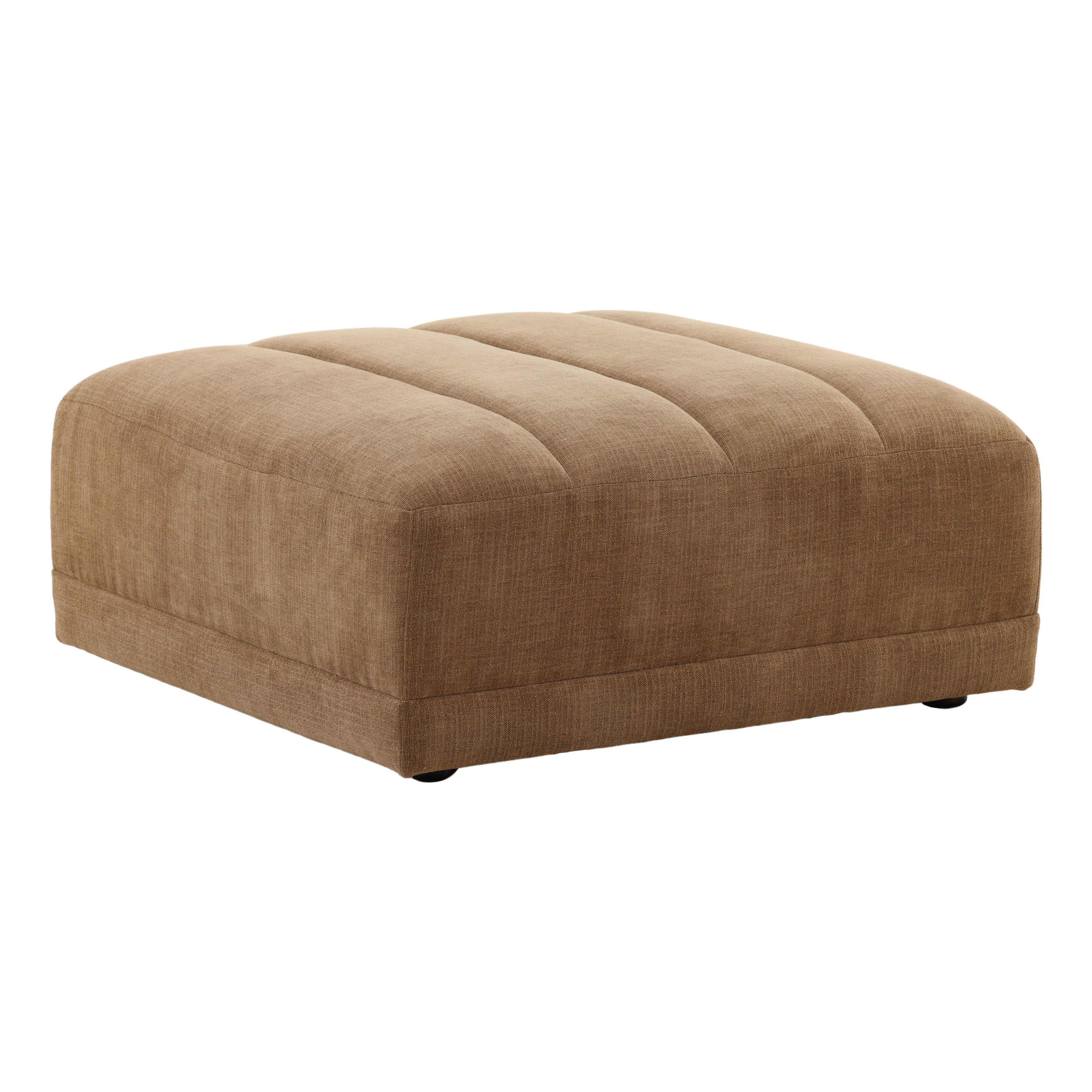 Magda Ottoman Brown, by Dovetail, 35.75" width x 17.5" height x 34" depth View 1