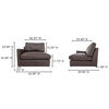 Thurlow Left Arm Facing Chair Espresso Brown Leather, Sectional Sofa by Moe's Home, 44" width x 33" height x 39" depth thumbnail 8