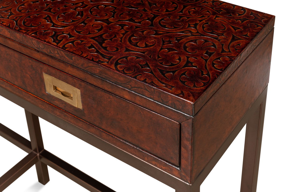 Campaign Embossed Console, by Sarreid, 1' length x 5' width x 2'11" height View 6